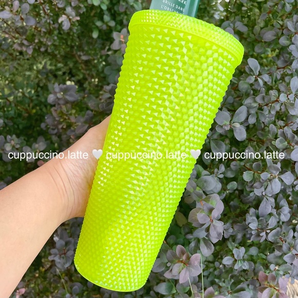 👻2 NWT✨Starbucks ‘Lemongrass Glow in The Dark Bling’ Studded Cold Cup Tumblers - Picture 4 of 12